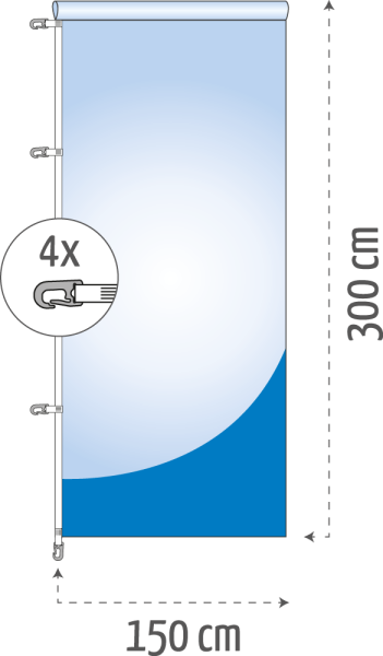 Auslegerfahne 150 x 300 cm