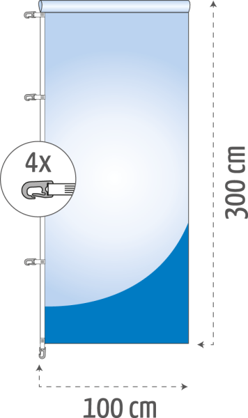 Auslegerfahne 100 x 300 cm