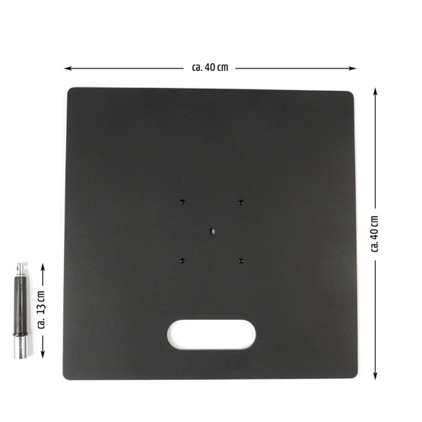 BFZ5024 Bodenplatte 10.0 SCHWARZ mit Rotatordorn und Griffmulde