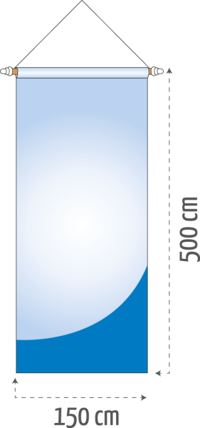 Bannerfahne 150 x 500 cm