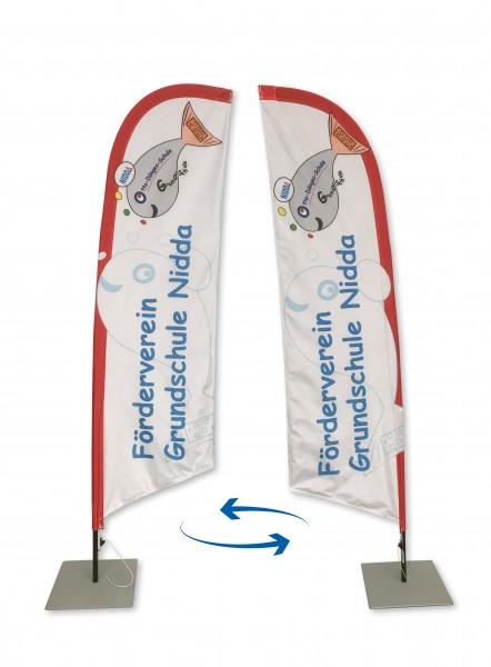 BEACHFLAG Gerade 200 beidseitig bedruckt