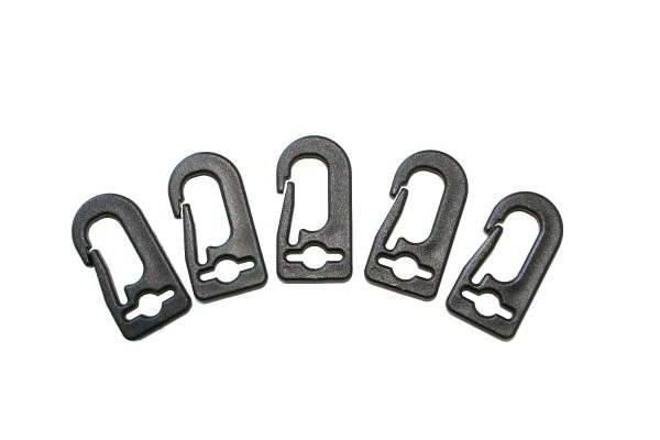 Kunststoff-Karabinerhaken Set Schwarz