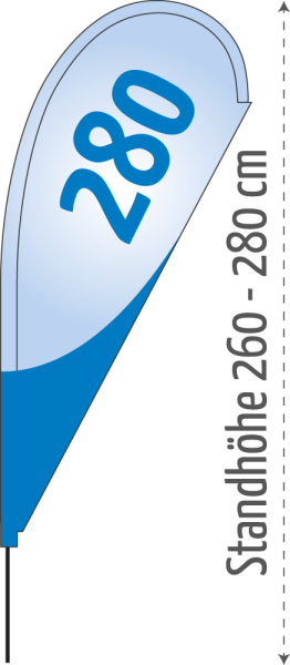 BEACHFLAG Tropfen 280 Fahne