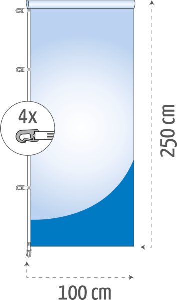 Auslegerfahne 100 x 250 cm